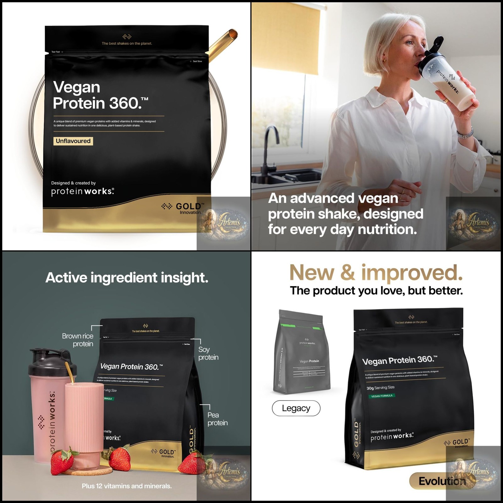 Protein Works | Vegan Protein 360 - Gold, Unflavoured, 2kg - Image 2