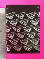 BaggiesSince1987 - 3040 - 3" X 4" ZipSeal CASH Design Opaque Bags Silver Print