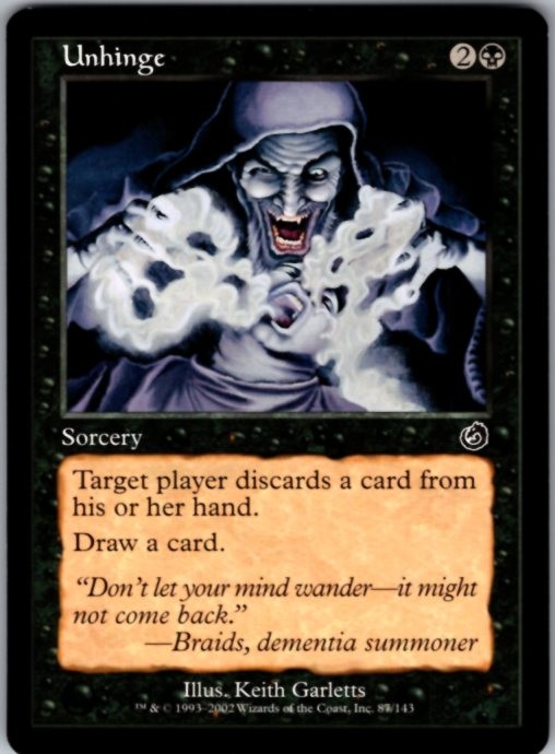 Unhinge 87 Common Torment Magic: The Gathering Lightly Played