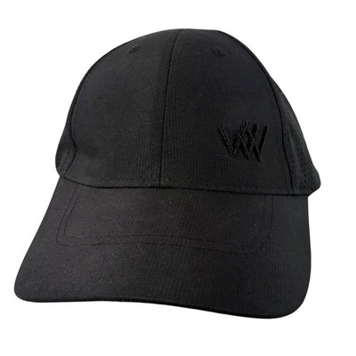 Quake City Caps Black Performance Hat WV Logo Moisture Wicking UV Coating OSFM
