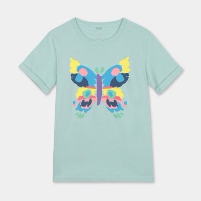 Stella McCartney Kids Painted Butterfly Short Sleeve NWT Girls Graphic Tee 12