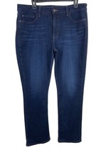 Lee Dark Wash Blue Denim Jeans Regular Fit Straight Leg Mid Rise Womens Size 16M