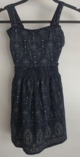 Ralph Lauren Girls Sleeveless Midi Dress Size 6 Casual Boho Navy Floral Cotton