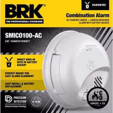 First Alert BRK SMICO100-AC Interconnect Hardwire Smoke & Carbon Monoxide Alarm