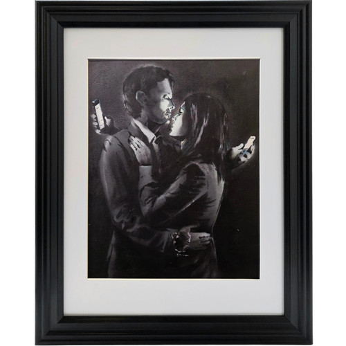 BANKSY “Mobile Lovers” Newly Framed Collectible Graffiti Street Art Print