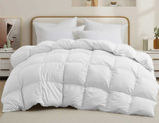 PureDown Goose Feather And Down Comforter MEDIUM WEIGHT KING White Washable 