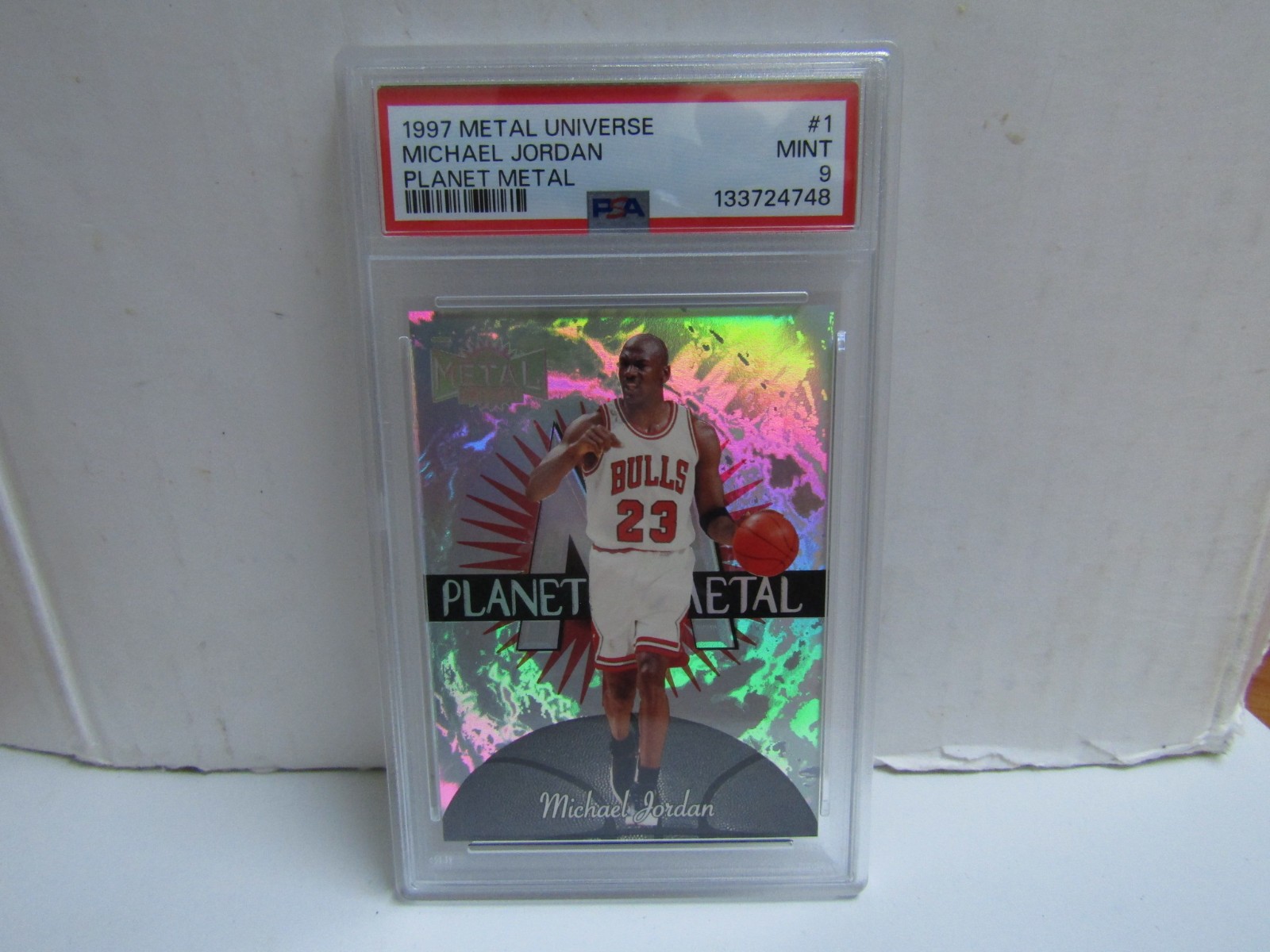 PSA 9 1997-98 Metal Universe #1 Michael Jordan Planet Metal Bulls