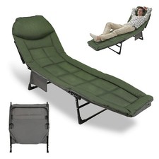 Karpfenliege Relax Bedchair Angelliege Seitentasche mit Kopfkissen Campingliege