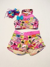 Tawney G Dancewear Barbie Print Outfit w/ Matching Barbie Shoe Headpiece Medium