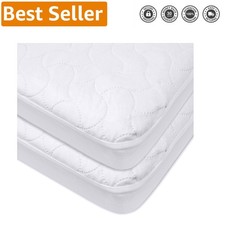 Hypoallergenic 2 Pack Waterproof Crib Mattress Covers - 52" x 28" Soft Design
