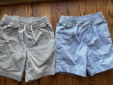 Gap Kids Boys Chino Shorts Size SMALL Gray Tan Drawstring Lot of 2