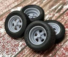 1/24 Scale: 15-inch “Cragar SS” Resin Wheels W/ Wide Rear Tires