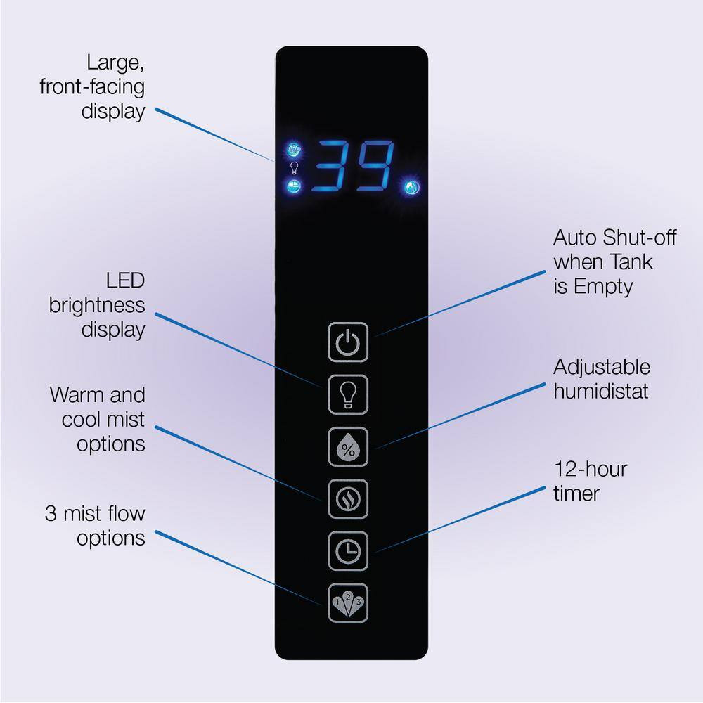 1.29 Gal. Ultrasonic Warm and Cool Mist Humidifier for Rooms up to 600 Sq. Ft...