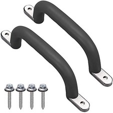 Set of 2 Non-Slip Solid Playground Safety Handles, Swing Set Kids Black 2pcs
