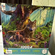Ceaco Wolves Animals 1000 Piece Jigsaw Puzzle Prime Bonus w/ Bonus Poster 43360
