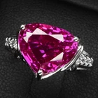 Vivid Pink Rubellite Tourmaline 6.70Ct 925 Sterling Silver Handmade Rings Size 6