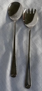 VTG Sheffield England Silver Plate Salad Servers Spoon Fork Serving Set Utensils