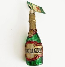 NWT Old World Christmas Glass Ornament Champagne Bottle Congratulations 2007 OWC
