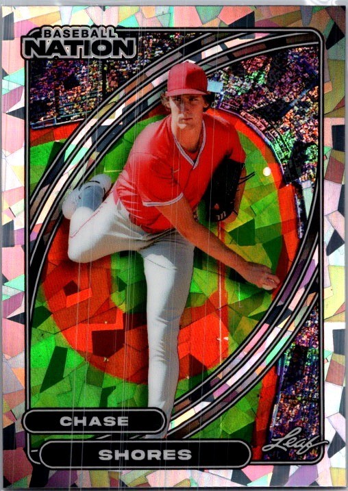 Chase Shores 2026 Leaf Baseball Nation Crystal Silver Base Card /65
