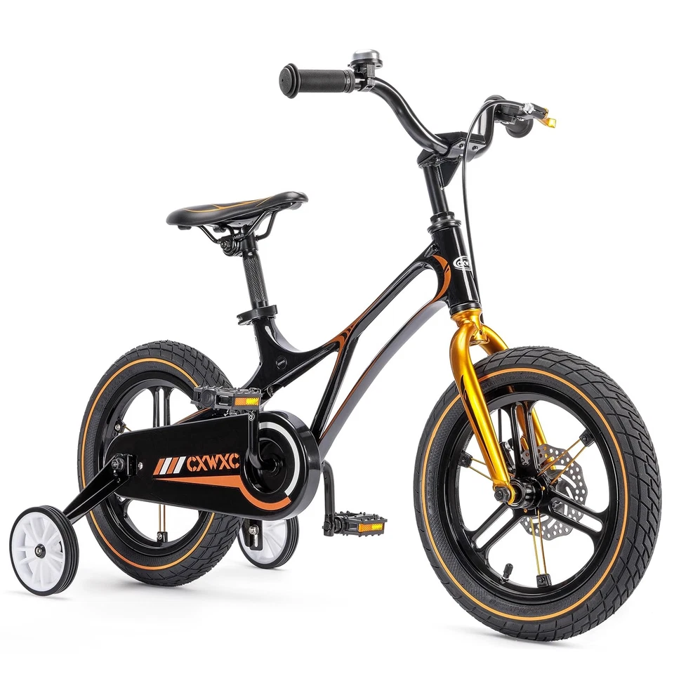 Bicicleta para niños - Bicicleta para niños de 14 pulgadas para niños niñas de 3 a 9 años, velocidad única... Foto 3 de 4