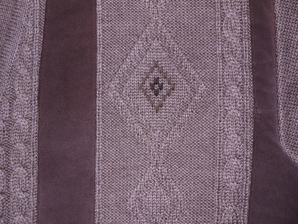 Norm Thompson Men's Medium Merino Wool Suede Leather Cardigan Sweater Brown VTG - Image 3 of 4