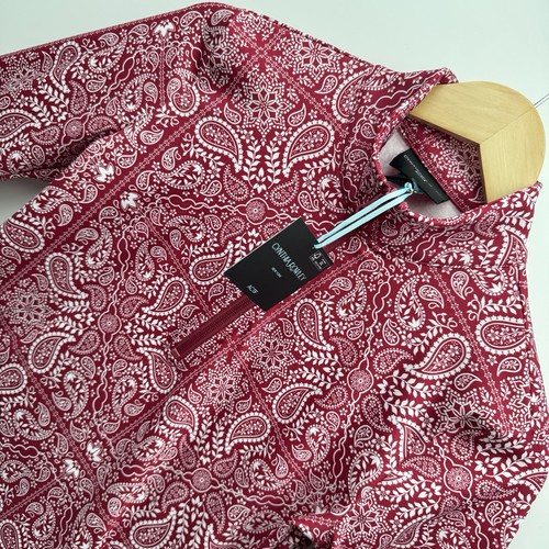 Rowlly NWT Cynthia Rowley Active Bandana Paisley Quarter Zip Jacket Top Maroon ...