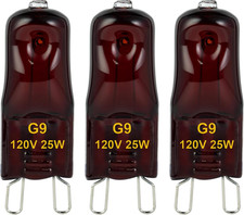 G9 Heat Lamp Bulbs for Reptile,Night Red, Mini Halogen Bulb 25W, Infrared Reptil