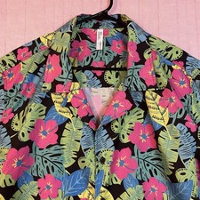 Amscan Glow-in-the-Dark Hawaiian Button Up Shirt Mens S/M Tropical Luau Party