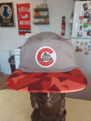 Coors Light Colorado 5 Panel Snapback Hat Cap Red Grey Beer Flat Bill