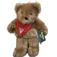 Eden OshKosh B'Gosh Brown Teddy Bear Red Scarf Plush Stuffed Animal 12"