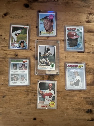Vintage Baseball Card Lot Clemente, Nolan Ryan, Boggs, Stargell, Brock, & Bench
