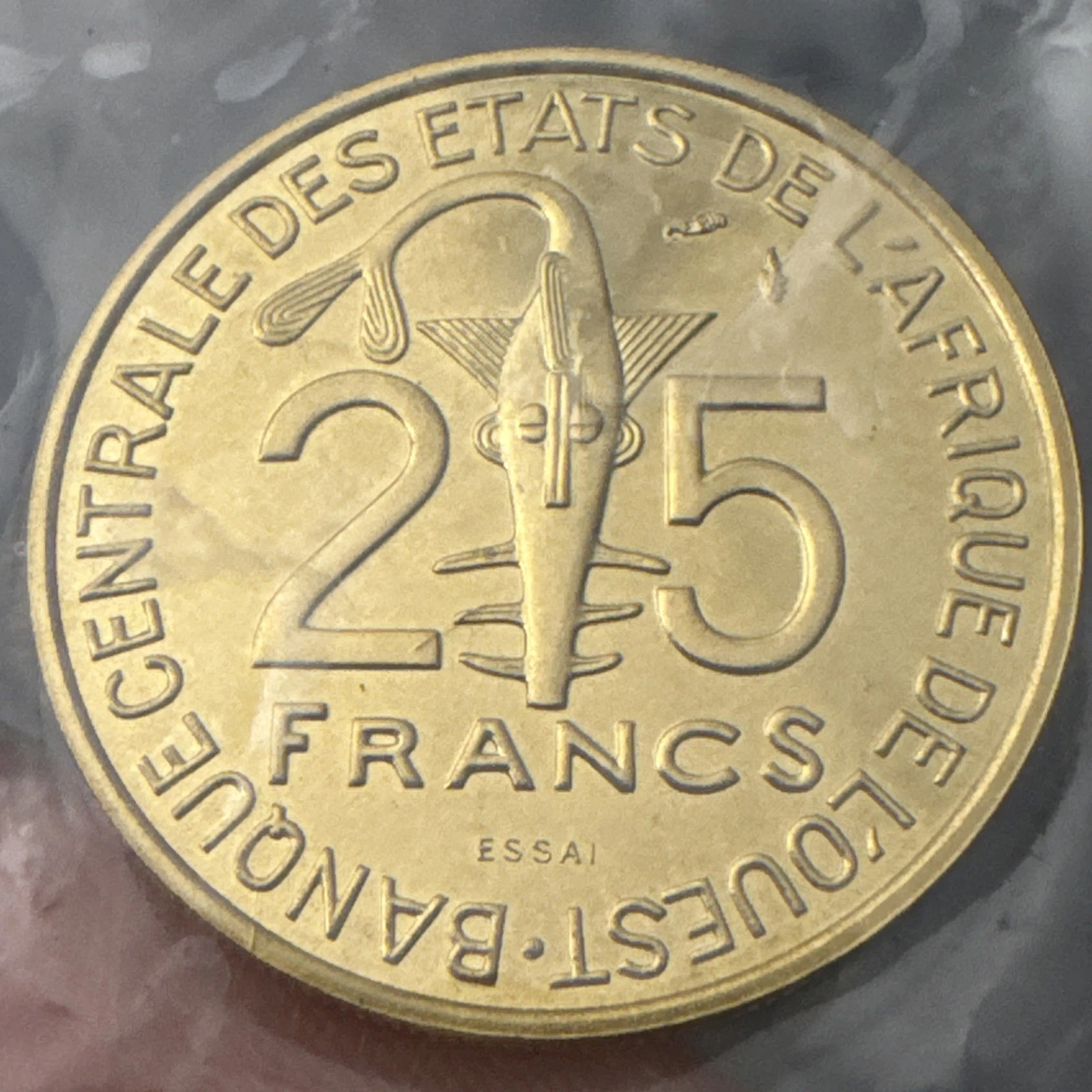 Pièce 25 Francs Monnaie De Paris Essai Banque Centrale Afrique Ouest 1980 FDC