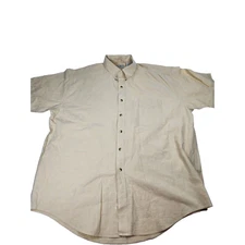 Vintage L.L. Bean Shirt Mens Short Sleeve Cotton Made in Canada XL Reg