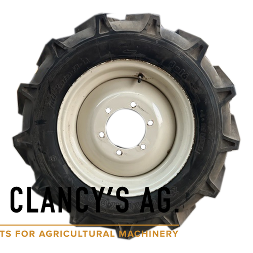 8x16 Tyre and rim (816 Tire) for Compact Tractors. New 4 Ply Hankook