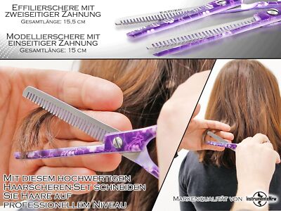 Haarscheren Set 6 Zoll – 3-teilig Mit Effilierschere, Modellierschere & Haarschere Aus Edelstahl