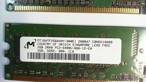 HP Pavilion s3700f 3GB (2x3) of Memory PC2-6400 CL6 DDR2-800 1.8V UDIMM - Picture 3 of 3