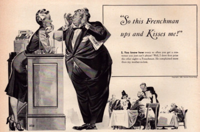 Sanka Coffee French Kiss 1939 Vintage Life Print Ad Caffein Free Drink It Sleep