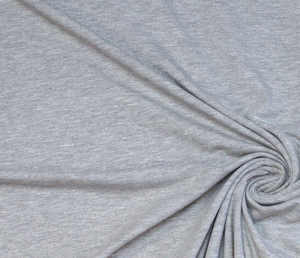 French Terry 100x150cm grau - melange, Sommer Sweat, Stoff nähen, Unistoffe - Bild 2 von 2