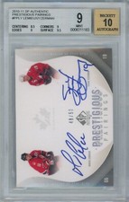 2010 SP AUTHENTIC LEMIEUX/YZERMAN PRESTIGIOUS PAIRINGS DUAL AUTO /50 BGS 9/10