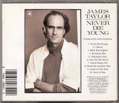 James Taylor: Never Die Young (CD, Rock/Pop, 1988) - Picture 2 of 4