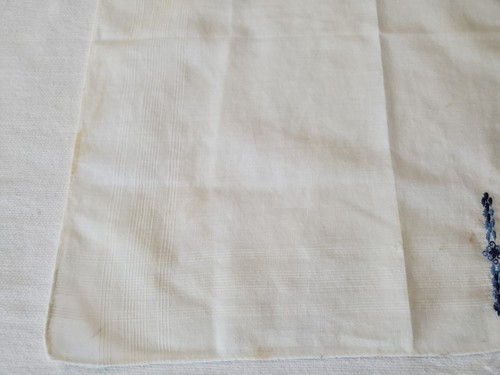 Vintage Men's Embroidered Handkerchief Set Of 3 White 12" Square - Picture 6 of 19