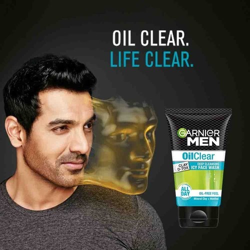 Garnier Men Oil Clear Deep Cleansing Icy Face Wash with Clay and Menthol 100g - Picture 2 of 5