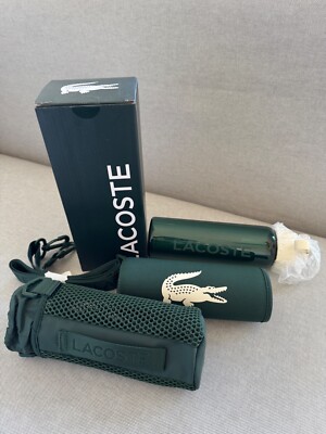 Lacoste Green Glass Water Bottle with Carrying Case & Box 250ml | eBay