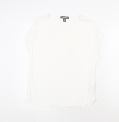 Primark Damen weiß Viskosemischung T-Shirt Größe 6