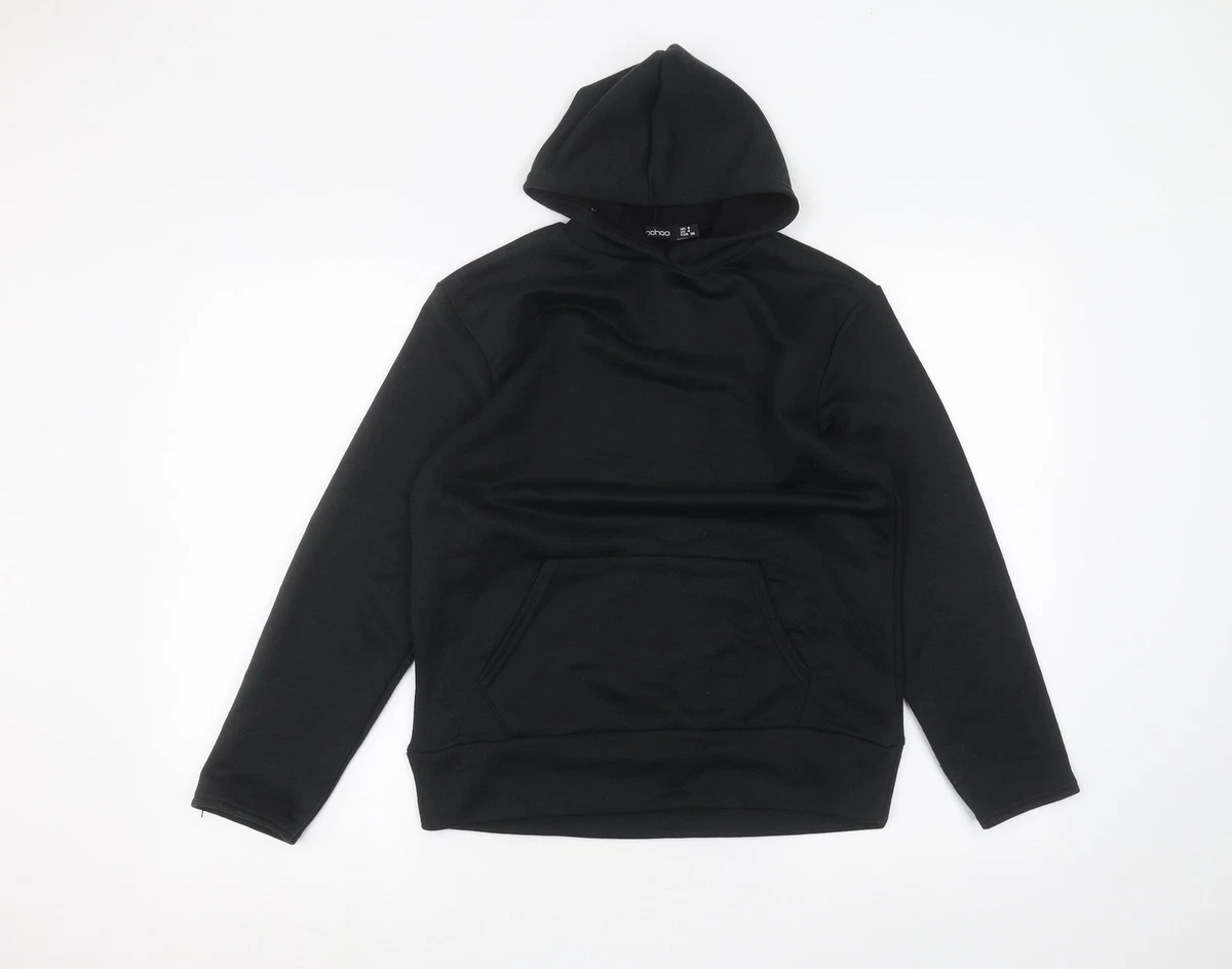Boohoo Womens Black Cotton Pullover Hoodie Size 8 | eBay