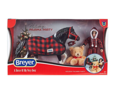 BREYER CINDERS HOLIDAY PAJAMA PARTY MODEL PINTO PONY BLANKET TEDDY BEAR DOLL NEW
