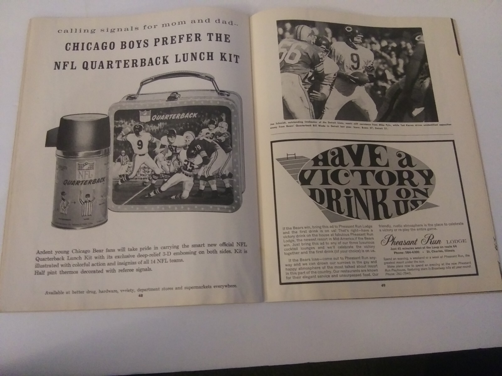 CHICAGO BEARS VS DETROIT LIONS OCTOBER 18, 1964 OFFICIAL GAME PROGRAM | eBay