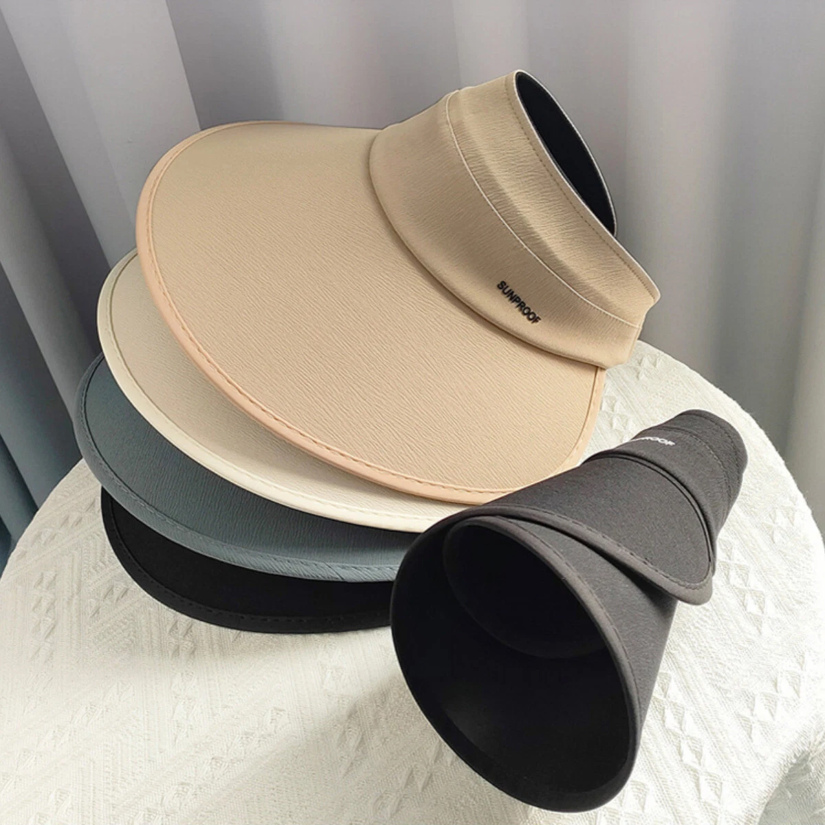 Summer Women Sun Visor Hat Large Wide Brim UV Protection Beach Travel Cap