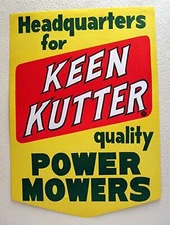 Vintage Keen Kutter Power Mower Hardware Store Paper Sign Unused Old Store Stock
