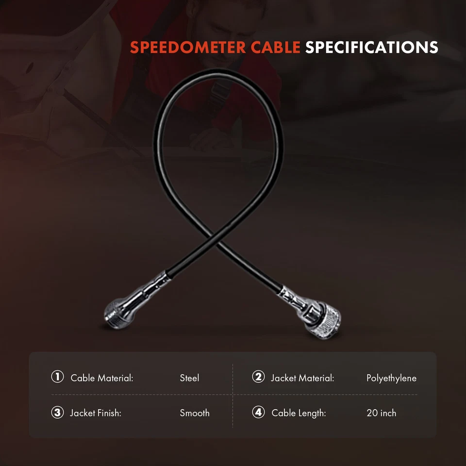 20 in Speedometer Cable for Chevrolet Malibu 78-83 Camaro El Camino C10 C20 C30 - Image 3 of 4